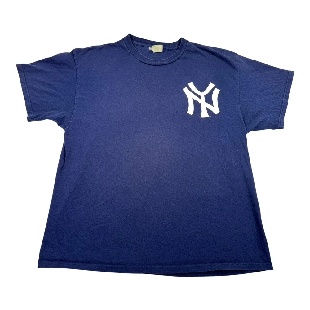 Vtg New York Yankees Shirt Mens Large Navy Blue MLB Baseball Gossage 54 Majestic